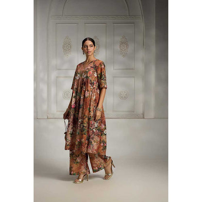 Rivaar by Rocky Star Rust Floral Printed Co-Ord (Set of 2)