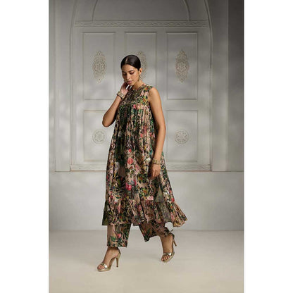 Rivaar by Rocky Star Beige Printed Kurta with Palazzo (Set of 2)