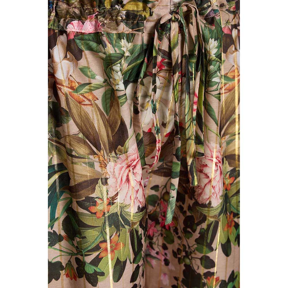 Rivaar by Rocky Star Beige Printed Kurta with Palazzo (Set of 2)