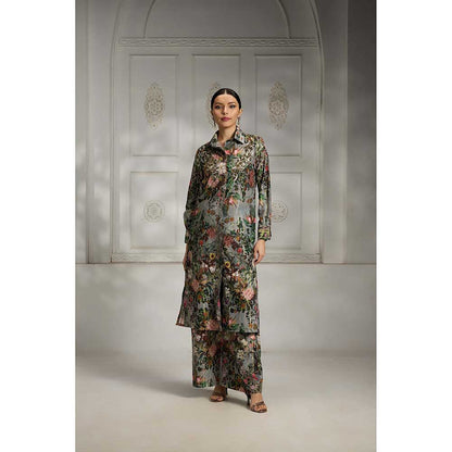 Rivaar by Rocky Star Blue Shirt Styled Kurta with Palazzo (Set of 2)
