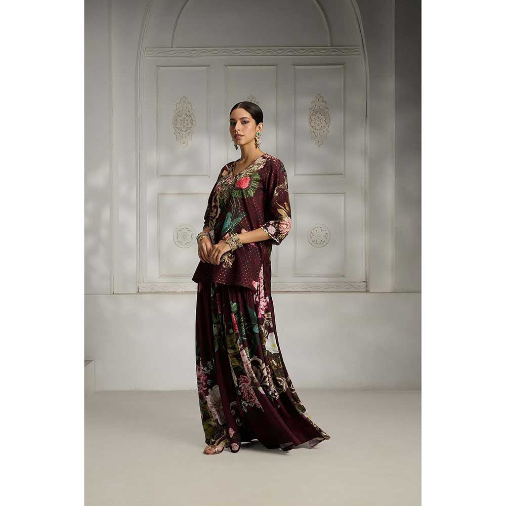 Rivaar by Rocky Star Maroon Floral Printed Tunic