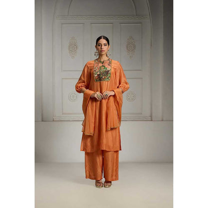 Rivaar by Rocky Star Orange Yoke Embellished Kurta