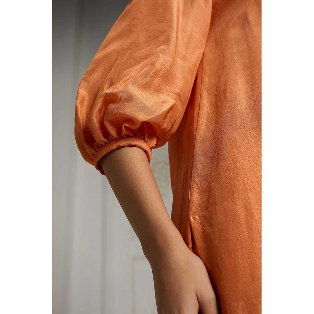 Rivaar by Rocky Star Orange Yoke Embellished Kurta