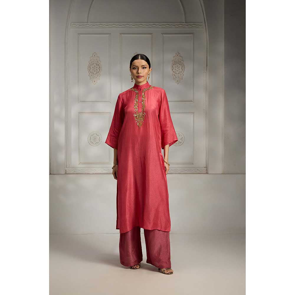 Rivaar by Rocky Star Pink Embroidered Kurta