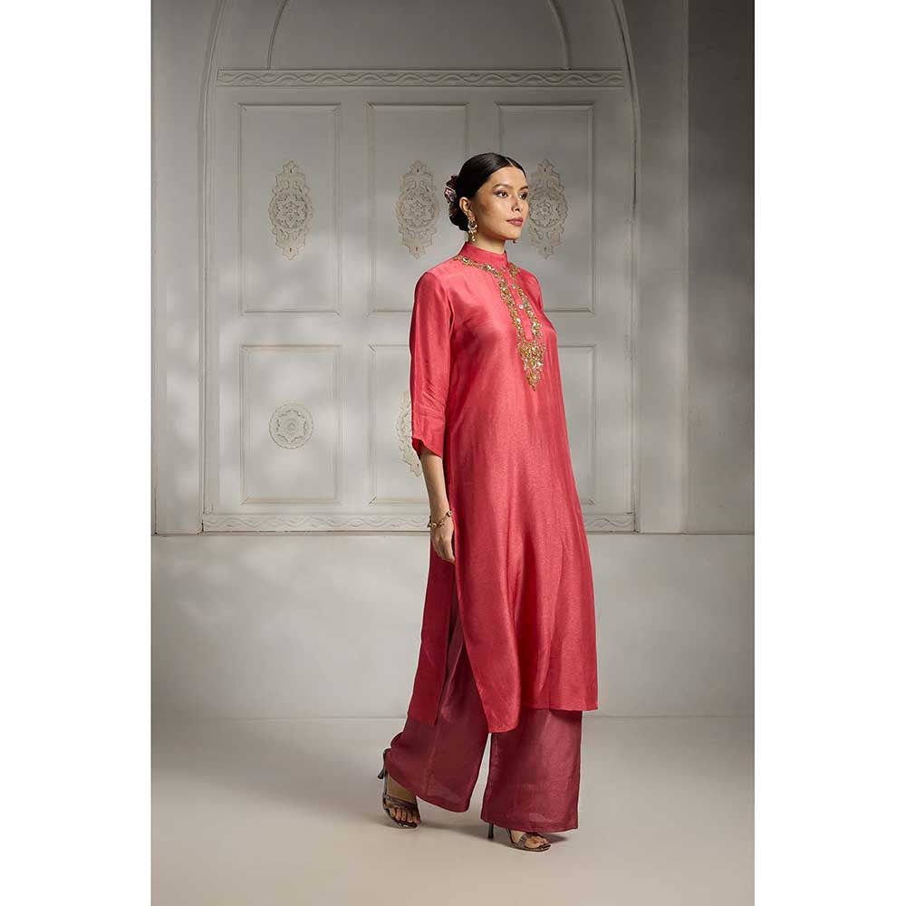 Rivaar by Rocky Star Pink Embroidered Kurta