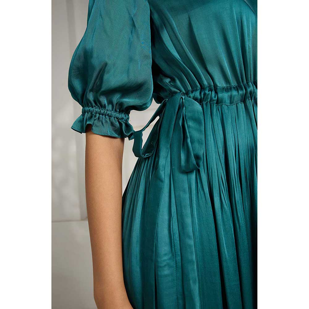 Rivaar by Rocky Star Teal V-Neck Gown