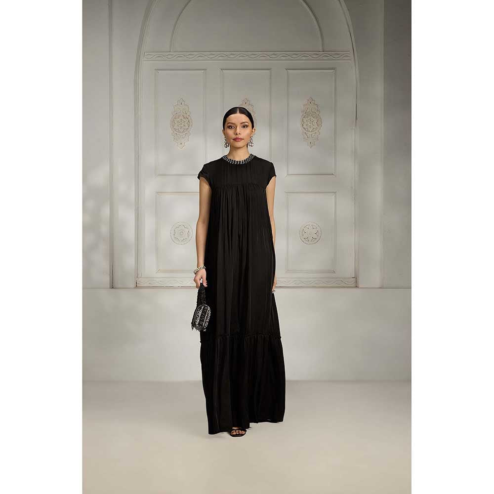 Rivaar by Rocky Star Black Embroidered Maxi Dress