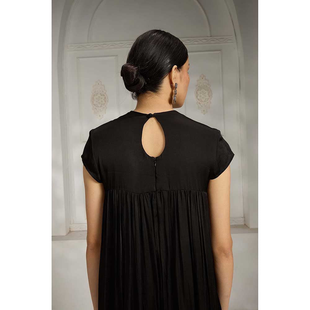 Rivaar by Rocky Star Black Embroidered Maxi Dress