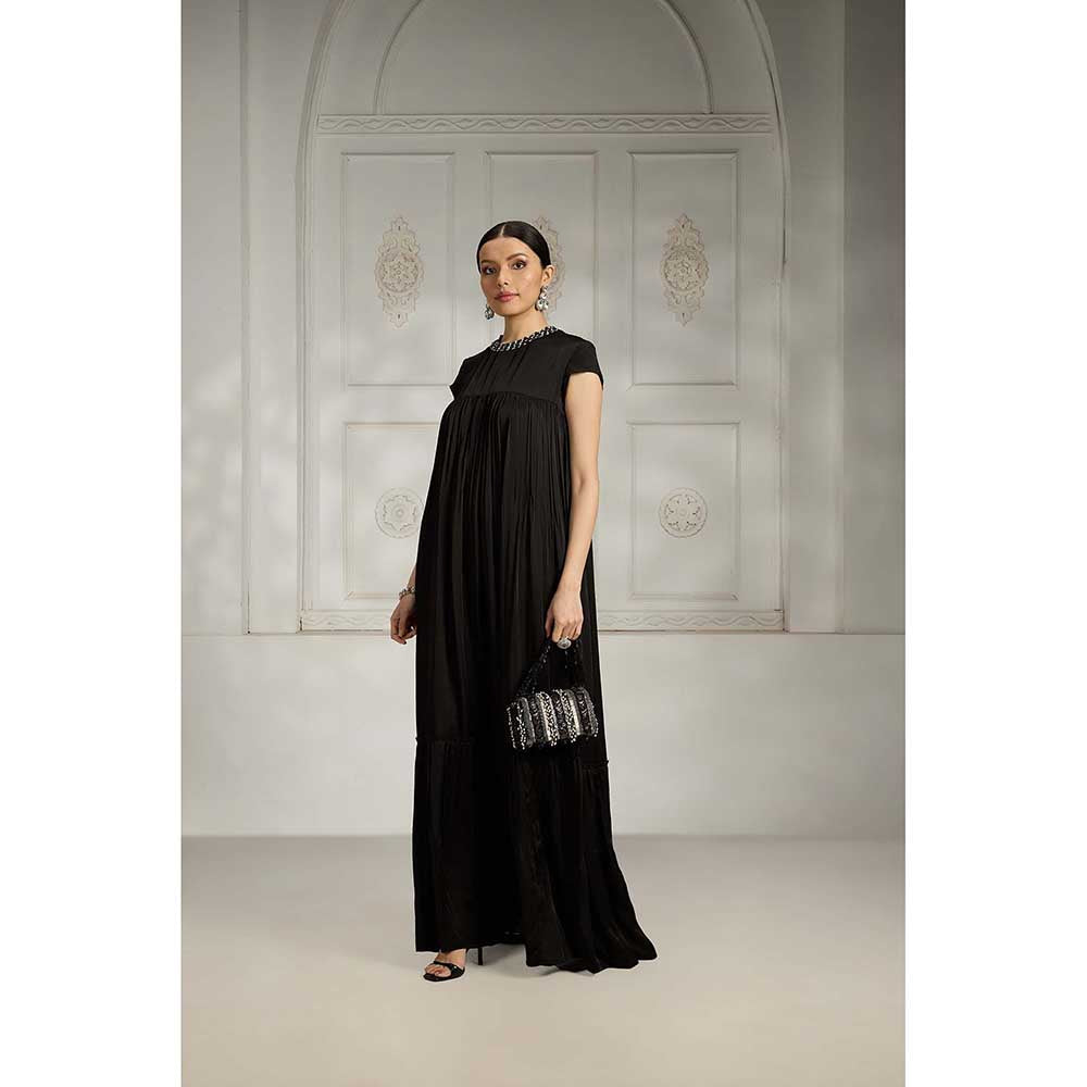 Rivaar by Rocky Star Black Embroidered Maxi Dress