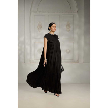Rivaar by Rocky Star Black Embroidered Maxi Dress