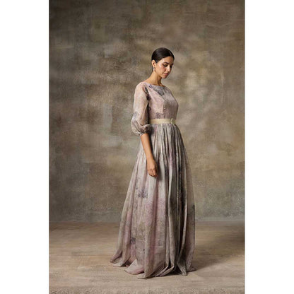 Rivaar by Rocky Star Purple Botanical Printed Maxi Dress