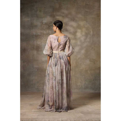 Rivaar by Rocky Star Purple Botanical Printed Maxi Dress