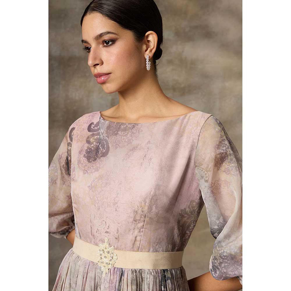 Rivaar by Rocky Star Purple Botanical Printed Maxi Dress
