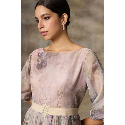 Rivaar by Rocky Star Purple Botanical Printed Maxi Dress