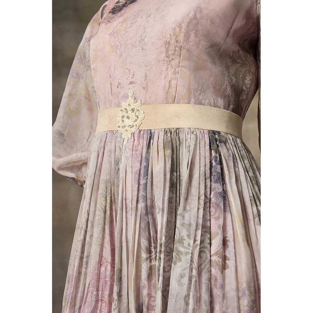 Rivaar by Rocky Star Purple Botanical Printed Maxi Dress