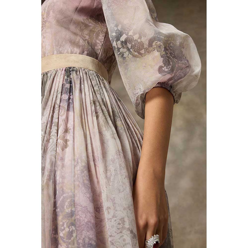 Rivaar by Rocky Star Purple Botanical Printed Maxi Dress