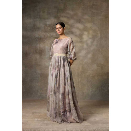 Rivaar by Rocky Star Purple Botanical Printed Maxi Dress