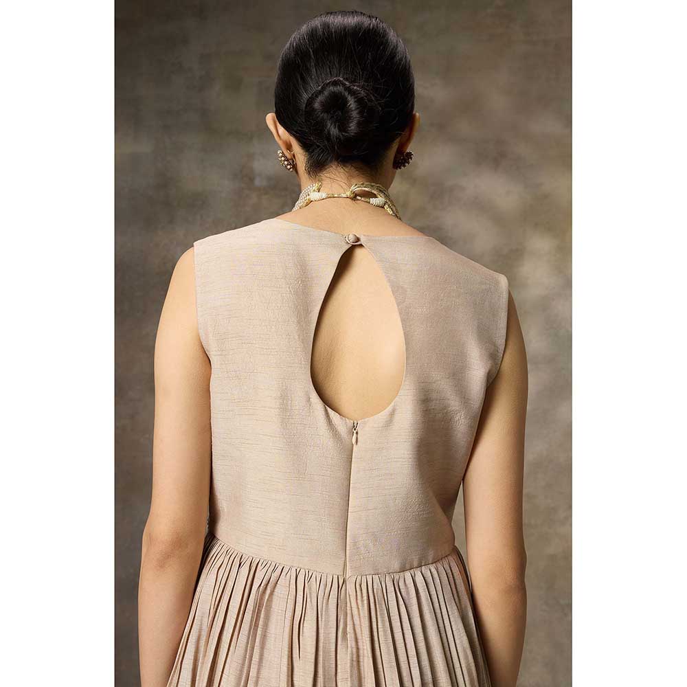 Rivaar by Rocky Star Beige Solid Maxi Dress
