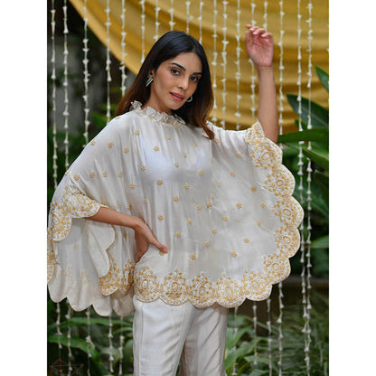 Rococo Afroza Co-Ord - Ivory (Set of 2)