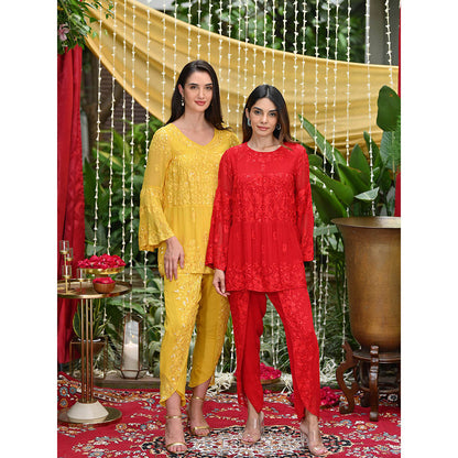 Rococo Ziva Top and Dhoti - Yellow (Set of 2)