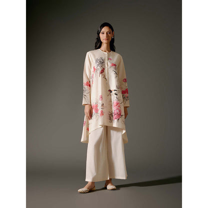 Rohit Bal Ivory Flared A-Line Kurta with Palazzo (Set of 2)