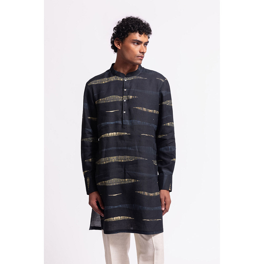 Rohit Bal Printed Navy Blue Kurta