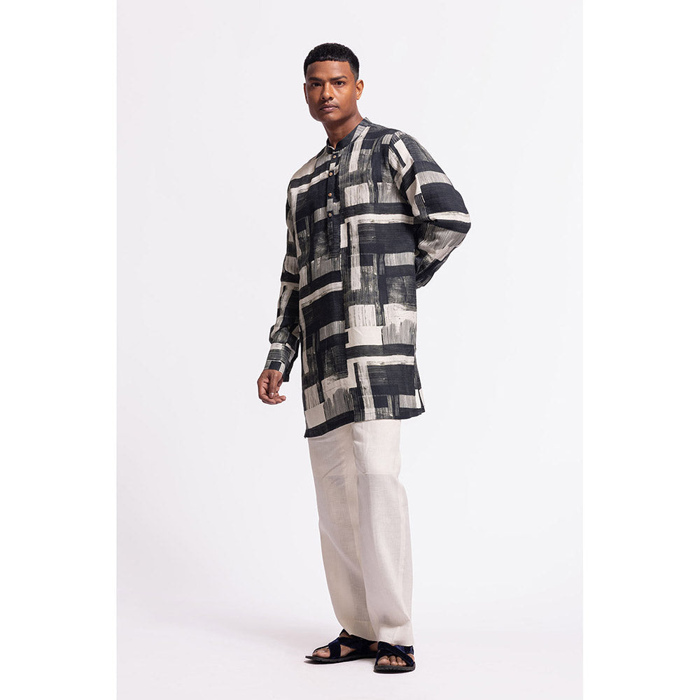 Rohit Bal Abstract Black Kurta