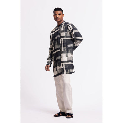 Rohit Bal Abstract Black Kurta