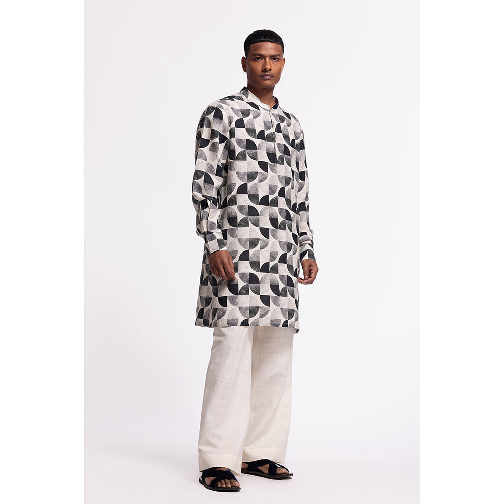 Rohit Bal Abstract Black Kurta