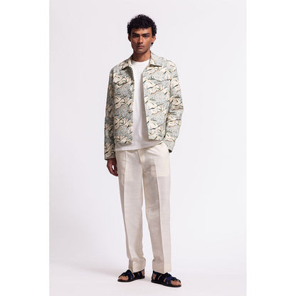 Rohit Bal Printed Ivory Crop Jacket