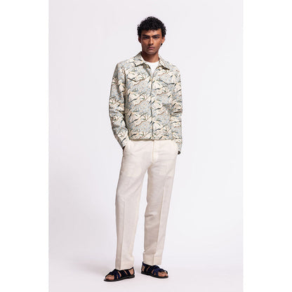 Rohit Bal Printed Ivory Crop Jacket