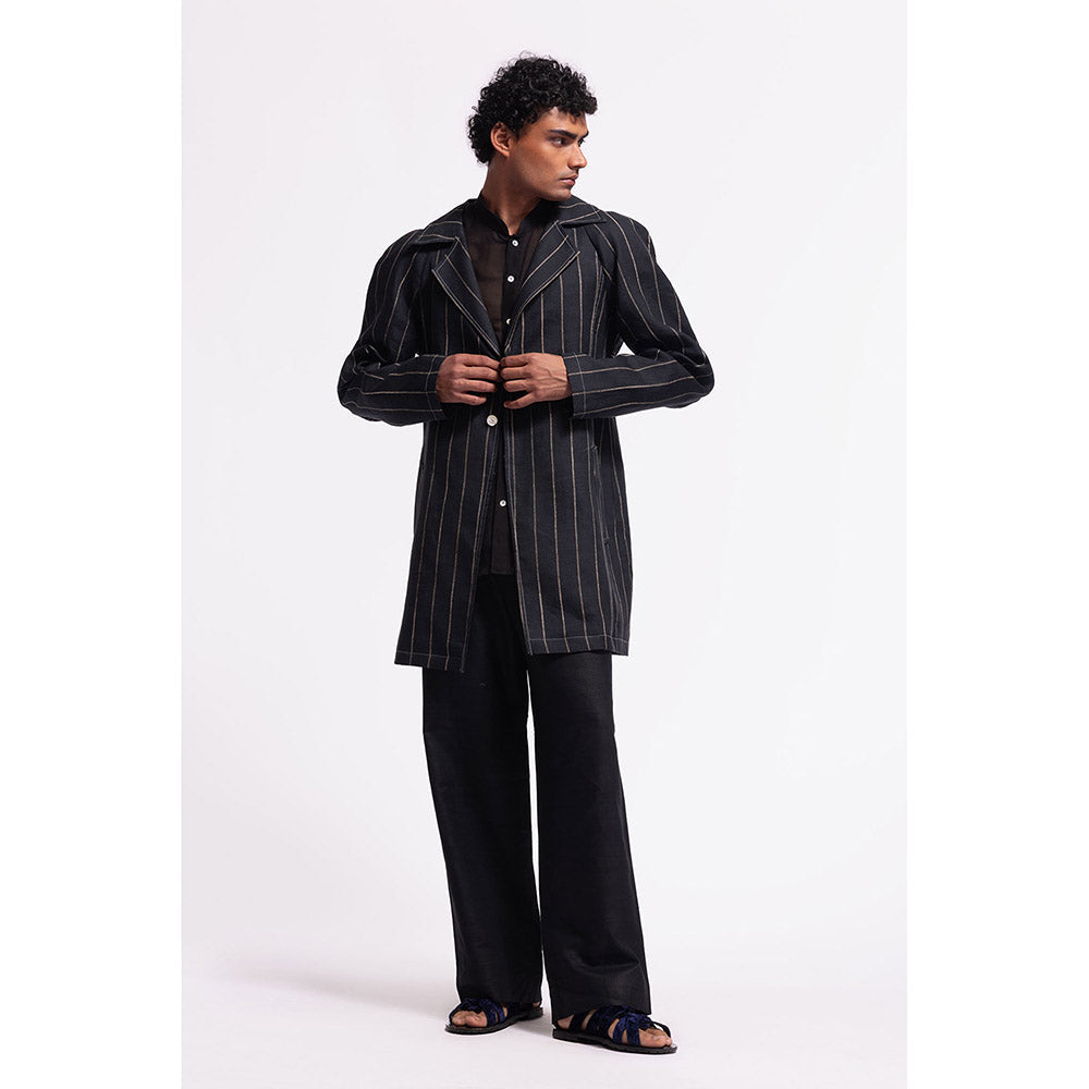 Rohit Bal Stripes Navy Blue Jacket