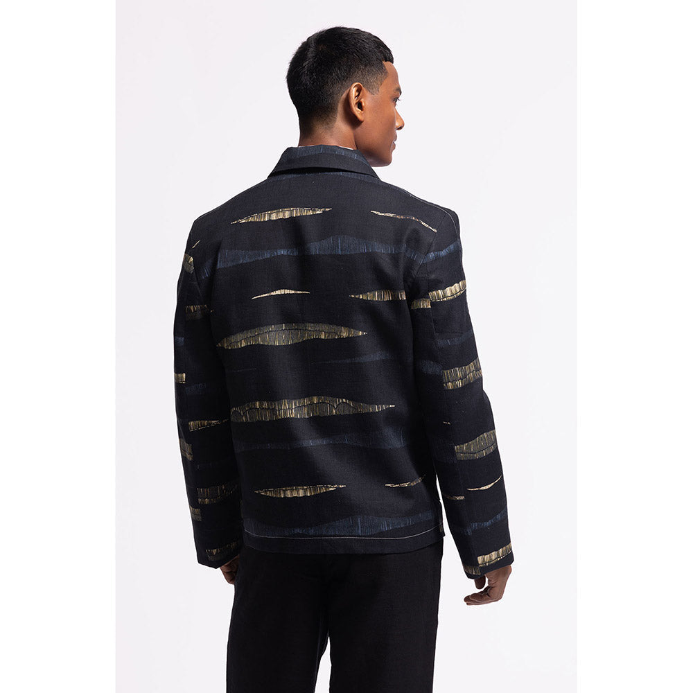 Rohit Bal Printed Black Crop Jacket