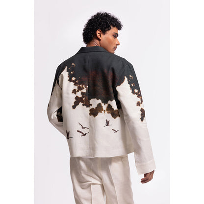 Rohit Bal Printed Ivory Crop Jacket