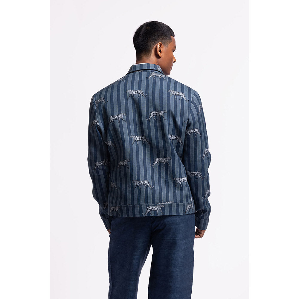 Rohit Bal Stripes Blue Crop Jacket