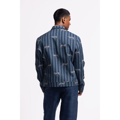 Rohit Bal Stripes Blue Crop Jacket