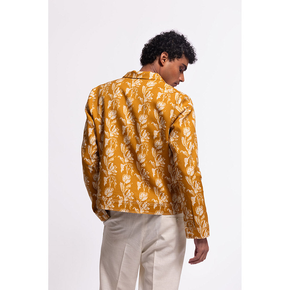 Rohit Bal Floral Mustard Crop Jacket