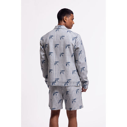Rohit Bal Stripes Blue Crop Jacket