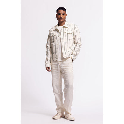 Rohit Bal Stripes Ivory Crop Jacket