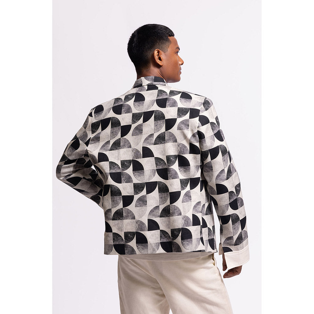 Rohit Bal Printed Black Crop Jacket