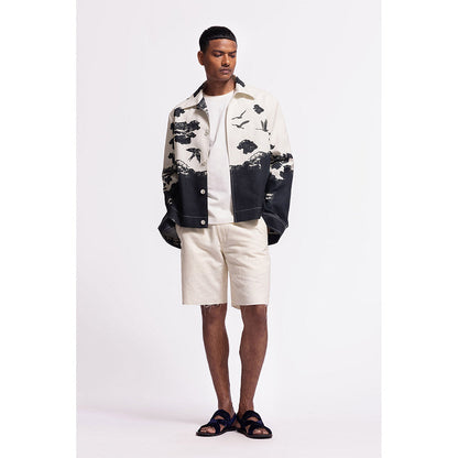 Rohit Bal Printed Ivory Crop Jacket