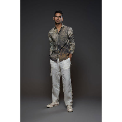 Rohit Bal Men Brown Heavy Voile Printed Shirt