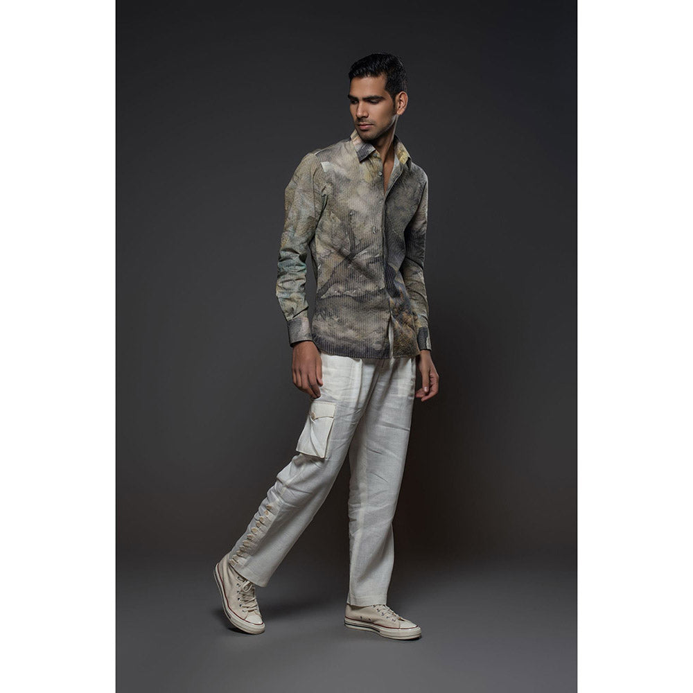 Rohit Bal Men Brown Heavy Voile Printed Shirt