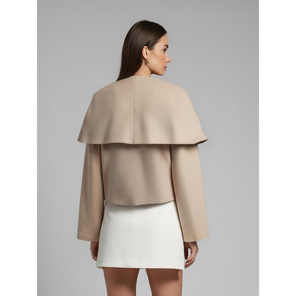 ROSA DAME Beige Wool-Blend with Oversized Top