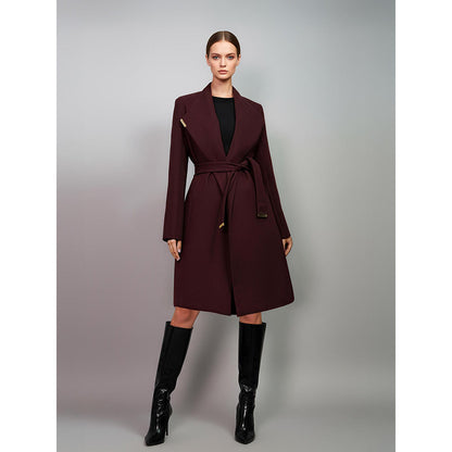 ROSA DAME Power Wrap Mahogany It Girl Edition Wool Coat