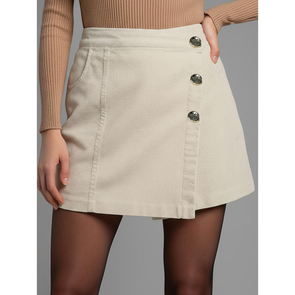ROSA DAME Corduroy Wrap Luxe Street Mini Skirt