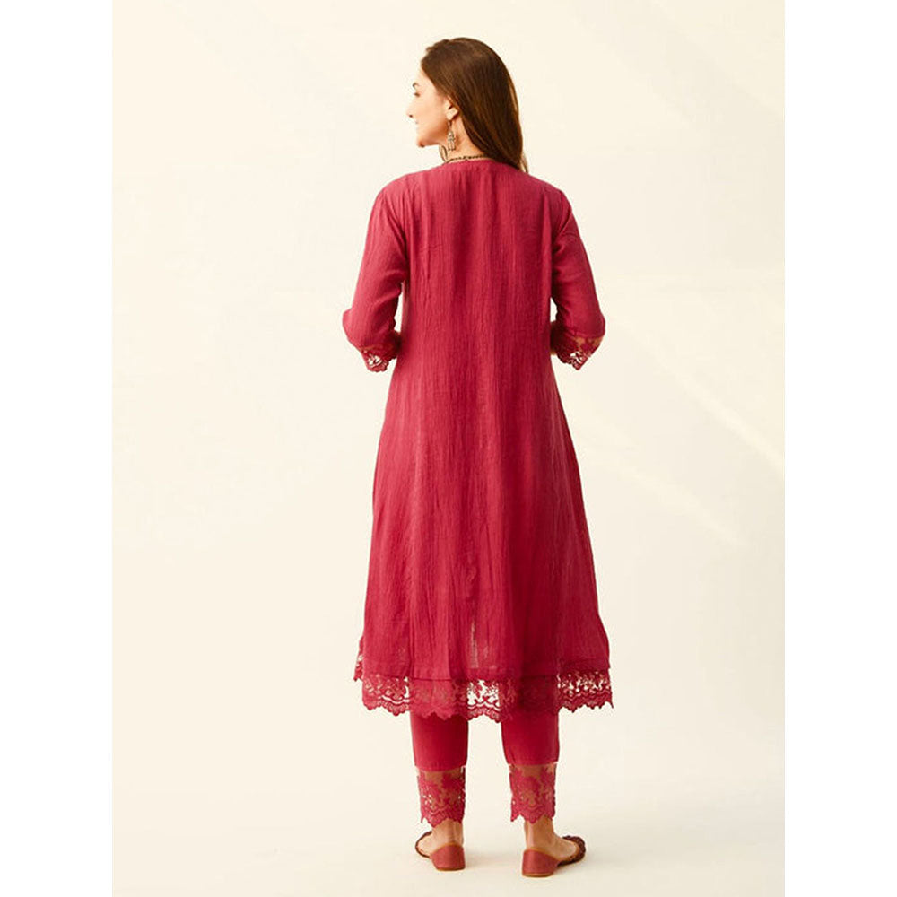 Roze Mahjabeen Red Kurta (Set of 3)