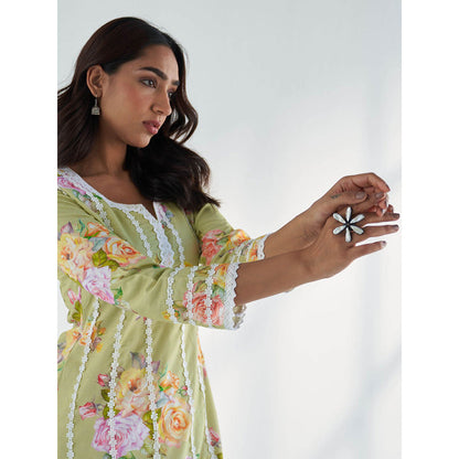 Roze Sahar Kurta with Pant & Dupatta (Set of 3)