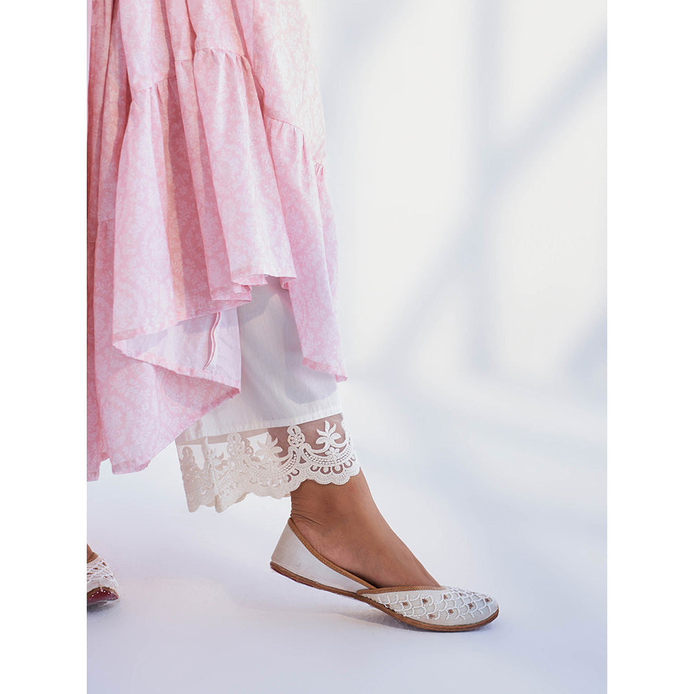 Roze Laila Pink Anarkali Kurta with Pant & Dupatta (Set of 3)