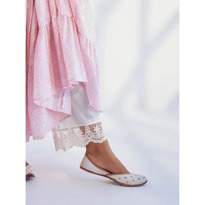 Roze Laila Pink Anarkali Kurta with Pant & Dupatta (Set of 3)